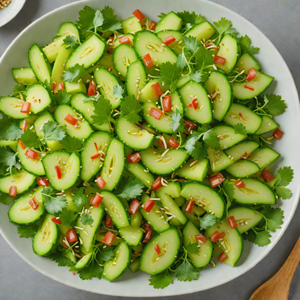 Chilled Bitter Melon and Cucumber Salad with Sesame Dressing
