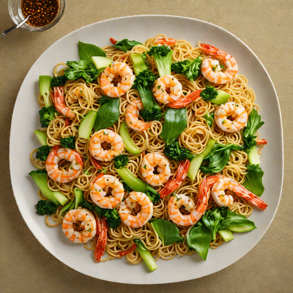Shanghai-Style Stir-Fried Noodles with Shrimp and Bok Choy