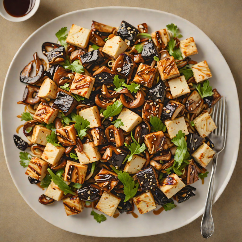 Sautéed Shiitake Mushroom and Tofu Stir-Fry with Garlic Sauce