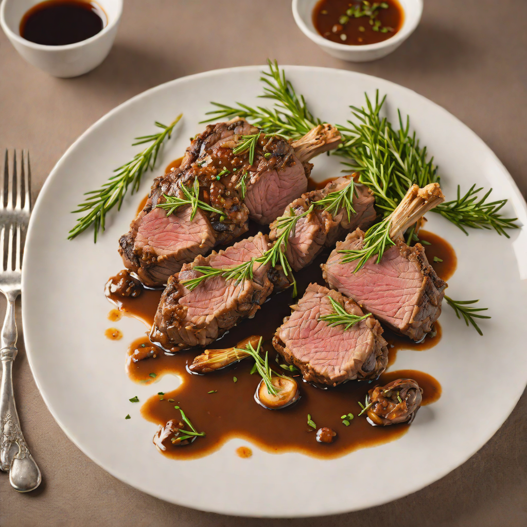 Slow-Roasted Lamb with Garlic and Rosemary Jus
