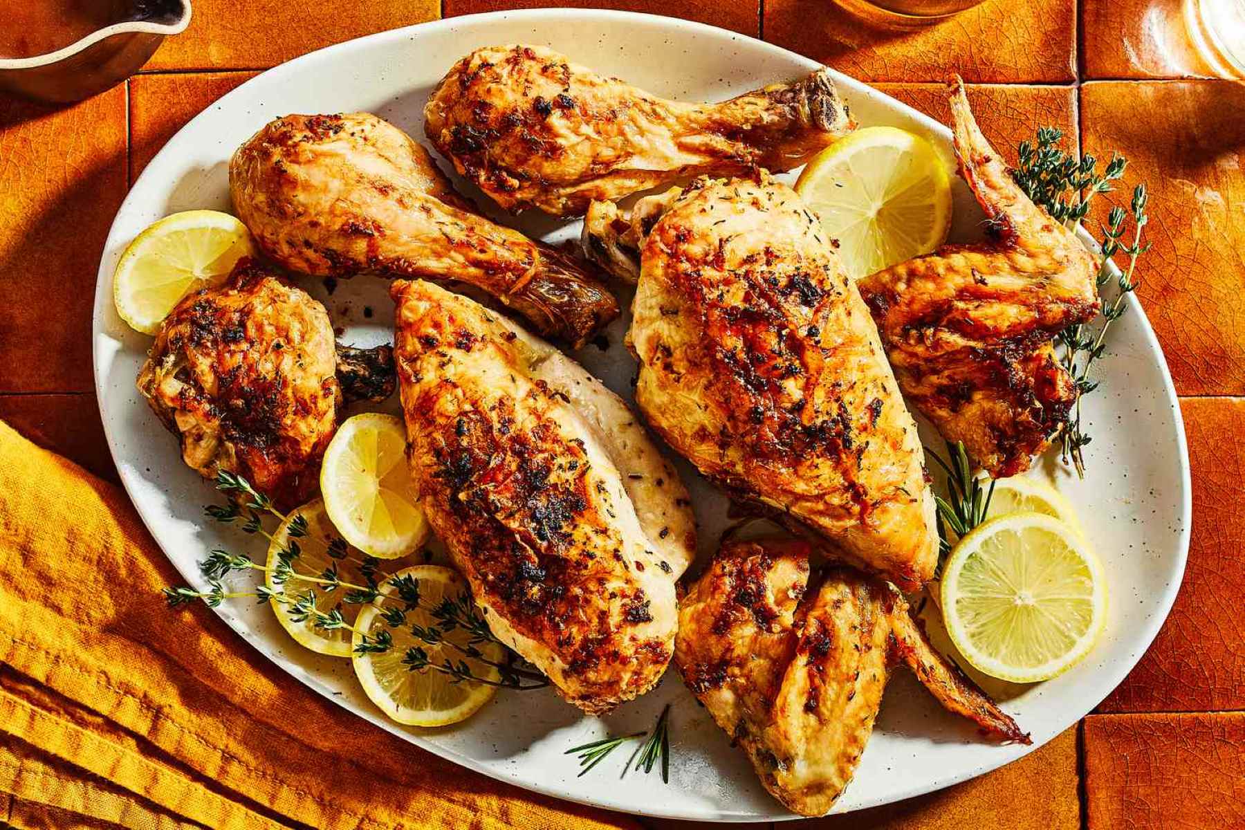 Herb-Crusted Chicken with Lemon-Potato Roast