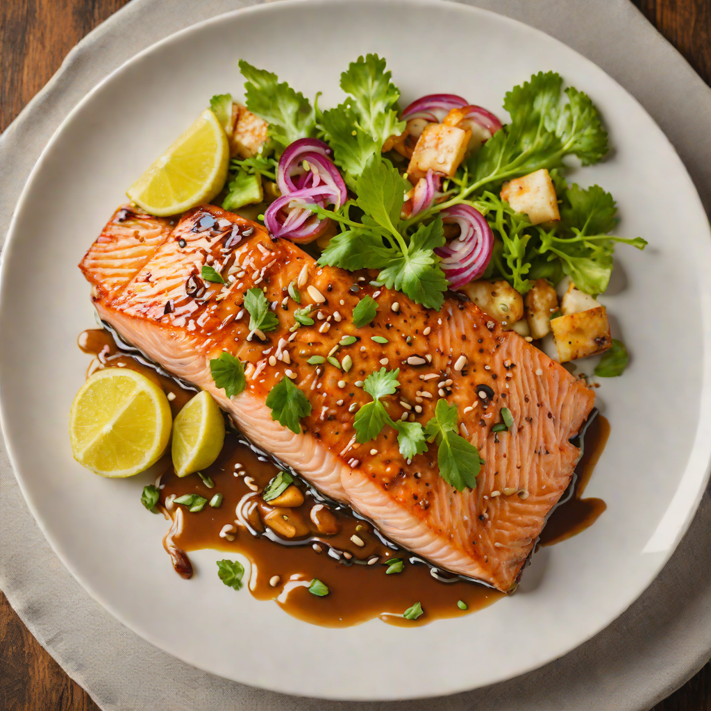 Pan-Seared Salmon with Imbibed Soy-Ginger Glaze