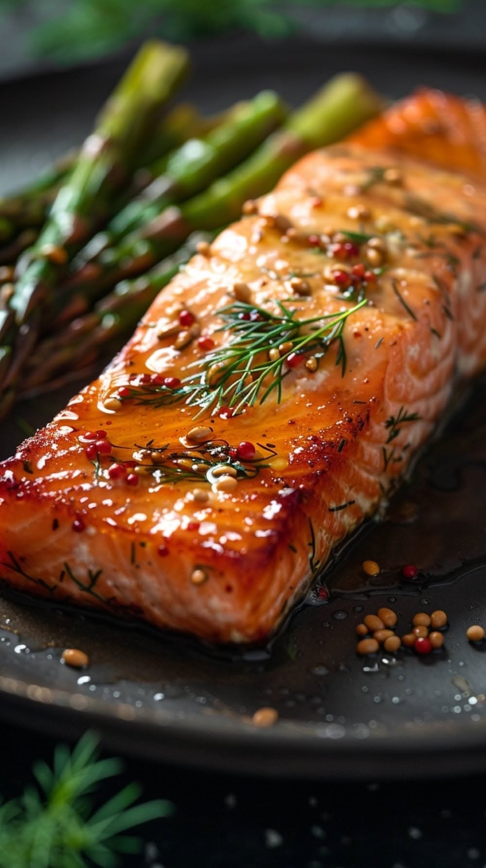 Baked Maple-Glazed Salmon with Mustard and Fresh Dill