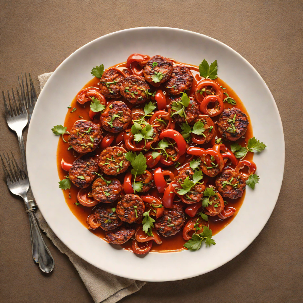 Pan-Fried Spanish Chorizo with Roasted Red Peppers