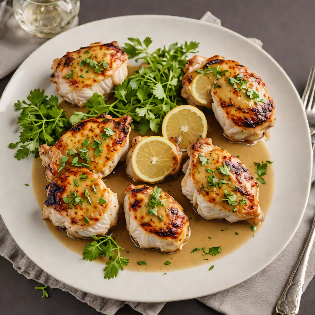 Pan-Seared Chicken Thighs with Half-Roasted Garlic and Herb Sauce