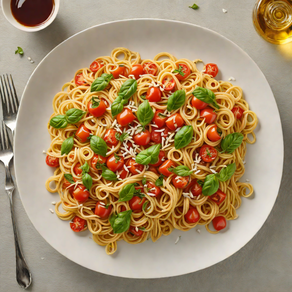Vodka-Infused Tomato Basil Pasta with Garlic and Olive Oil