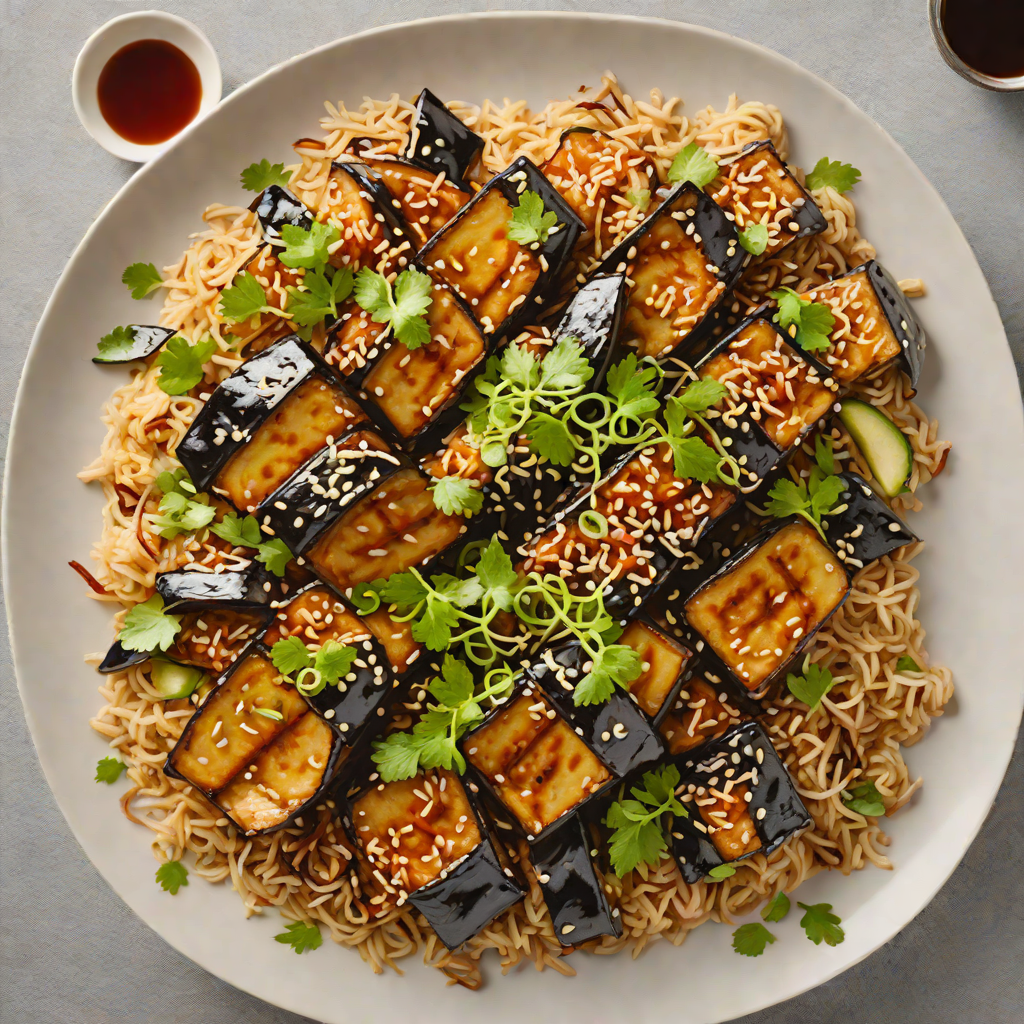 Pan-Fried Japanese Miso-Glazed Eggplant Donburi