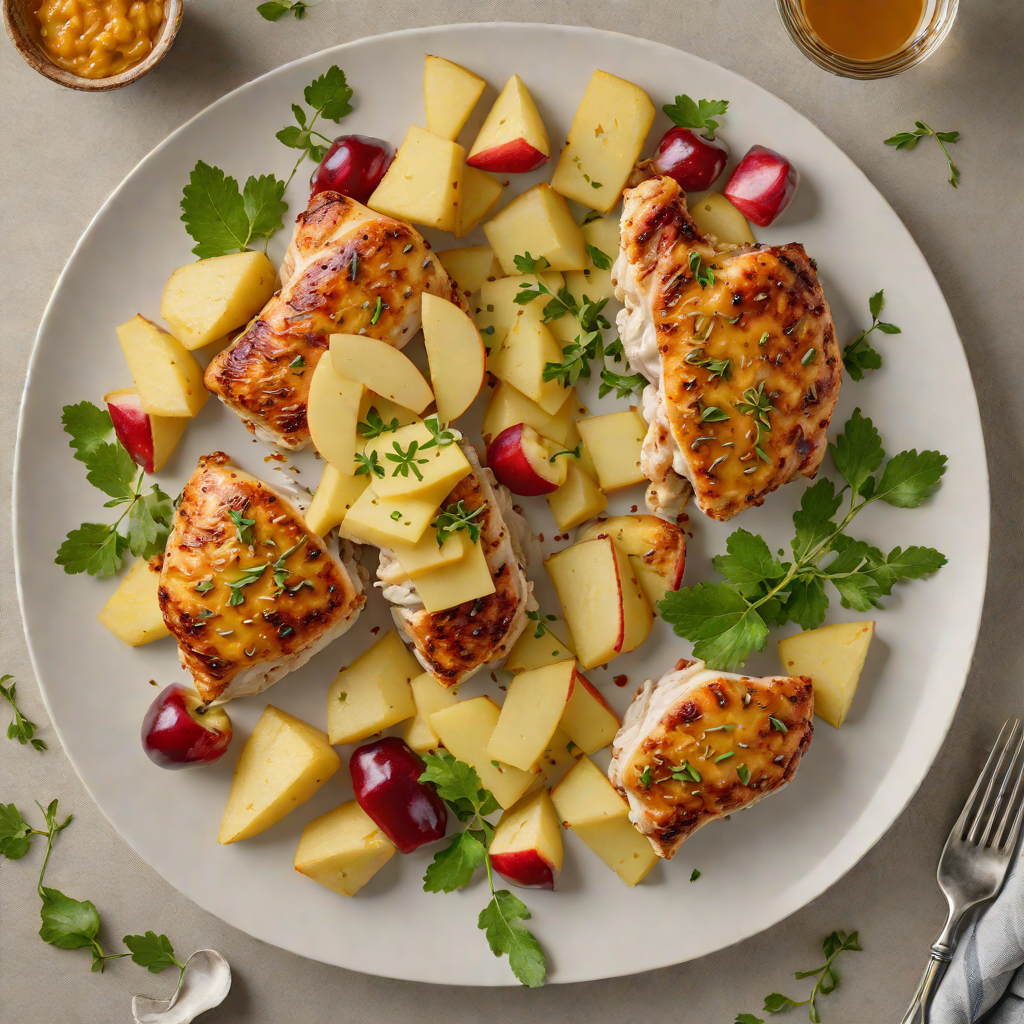 Sheet Pan Mustard-Glazed Chicken with Wisconsin Cheddar and Apples