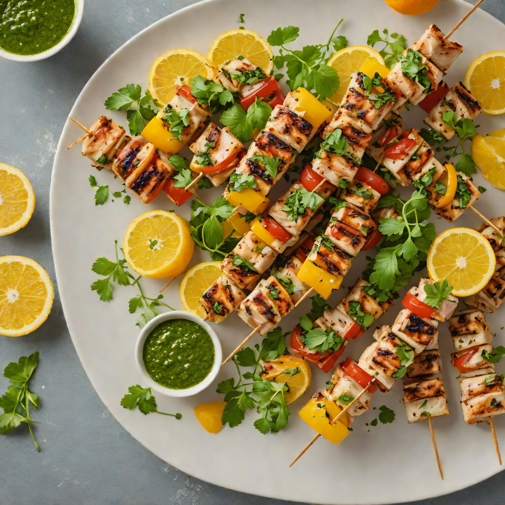 Grilled Citrus-Marinated Chicken Skewers with Chimichurri