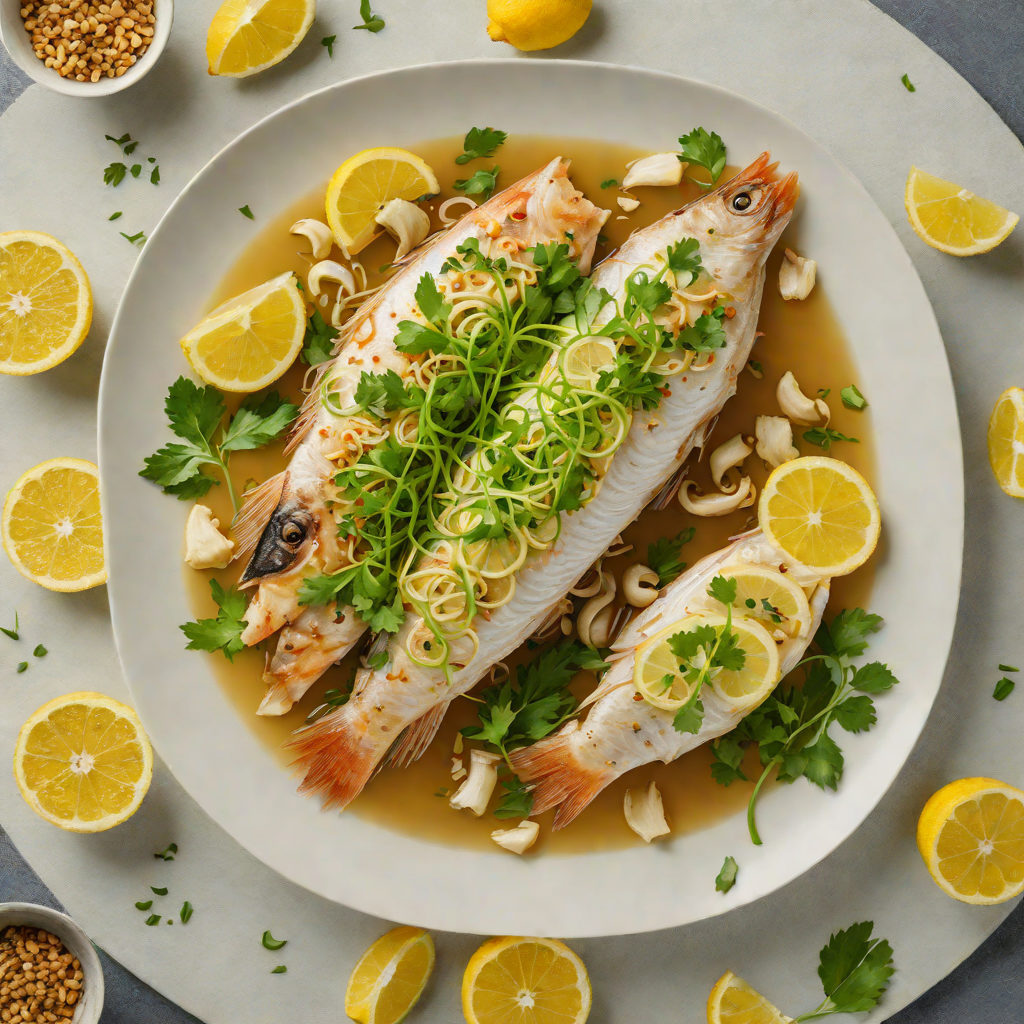 Steamed Ginger-Garlic Fish with Scallions and Lemon