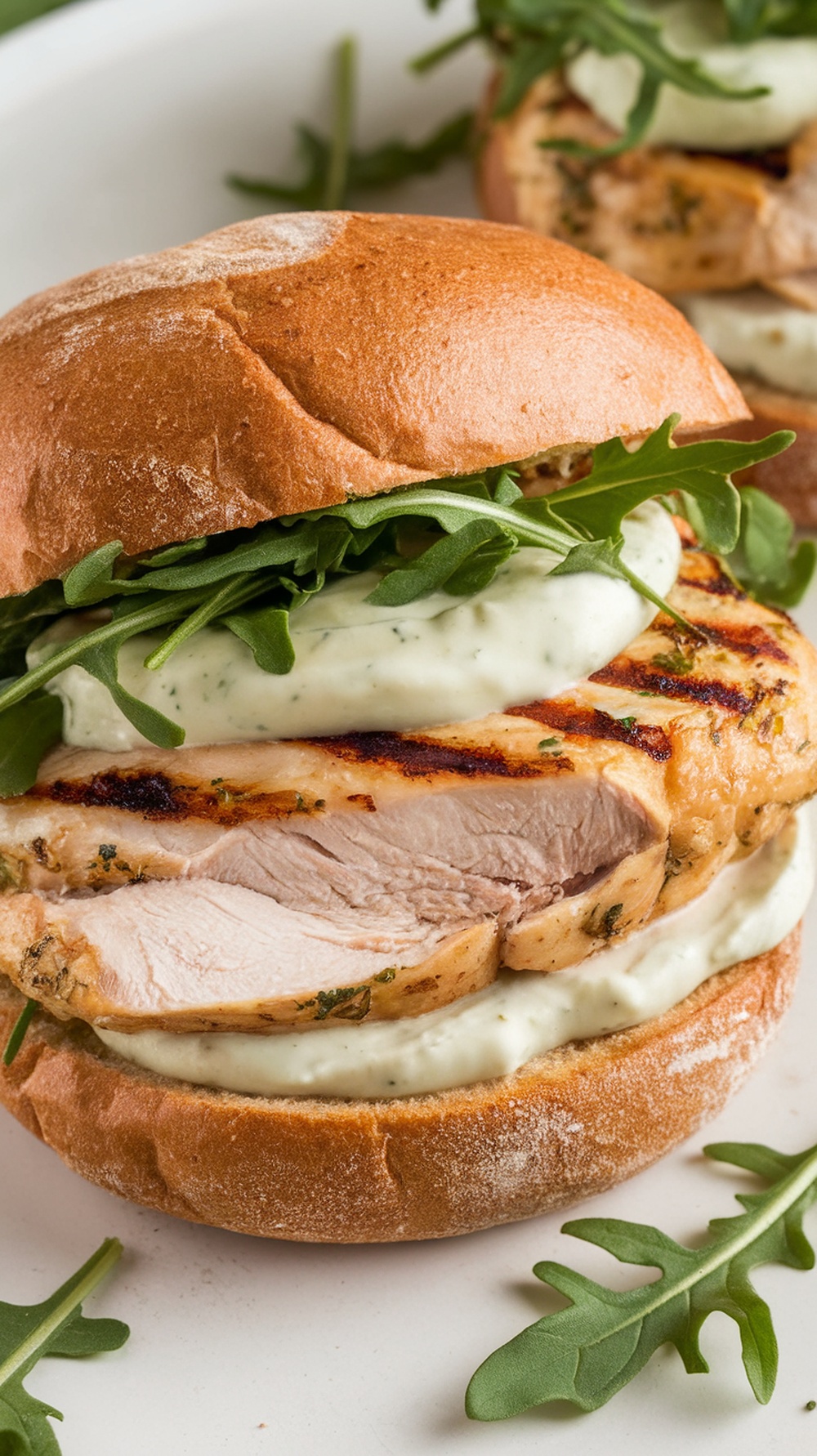 Lemon-Basil Grilled Chicken Sandwich with Garlic Aioli