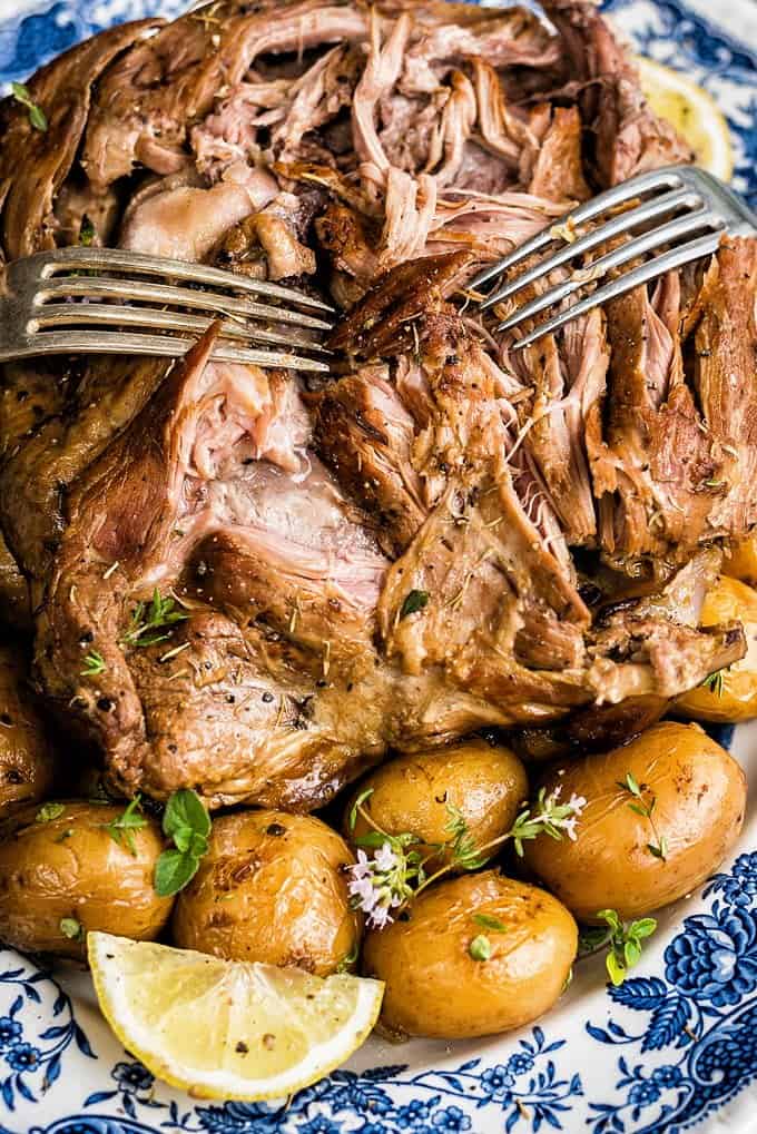 Slow-Roasted Greek Lamb Leg with Garlic and Rosemary