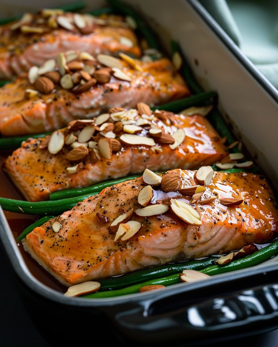 Maple-Glazed Salmon with Roasted Green Beans