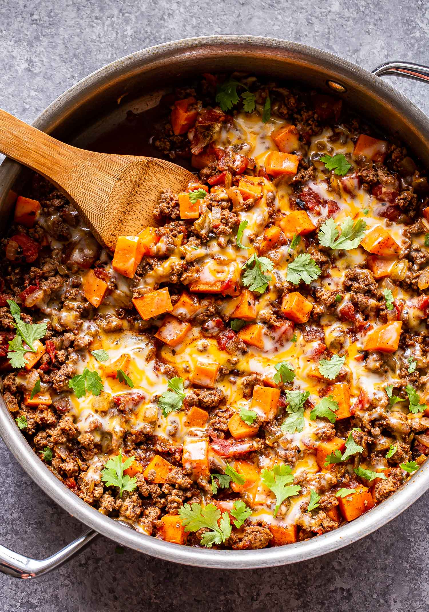 One-Pot Spiced Beef and Sweet Potato Hash