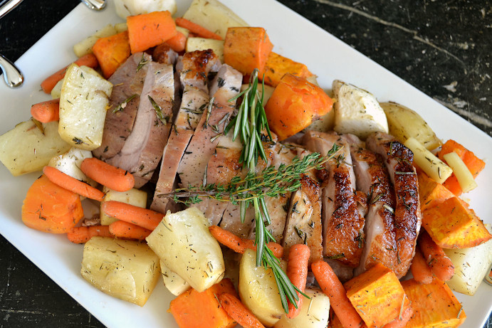 Moroccan-Spiced Pork Tenderloin with Roasted Root Vegetables