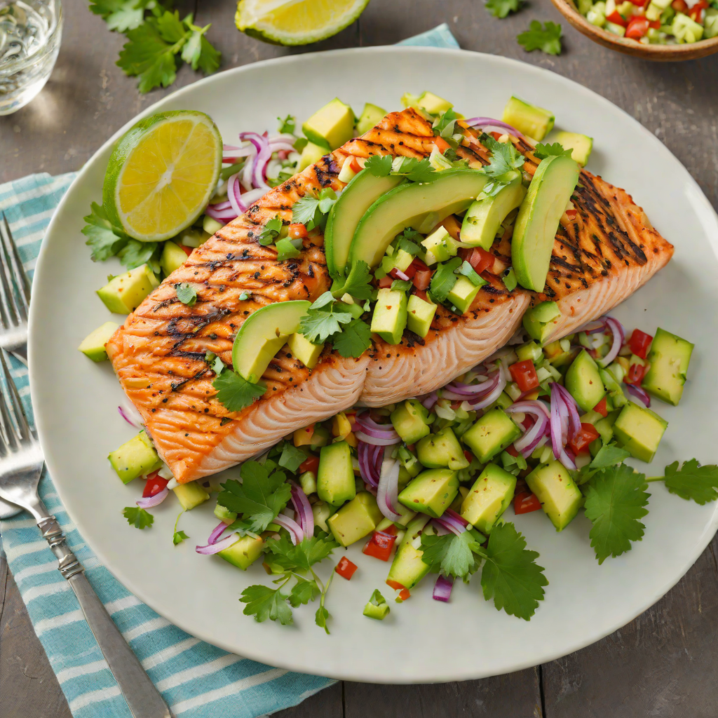 Cilantro-Lime Grilled Salmon with Avocado Salsa