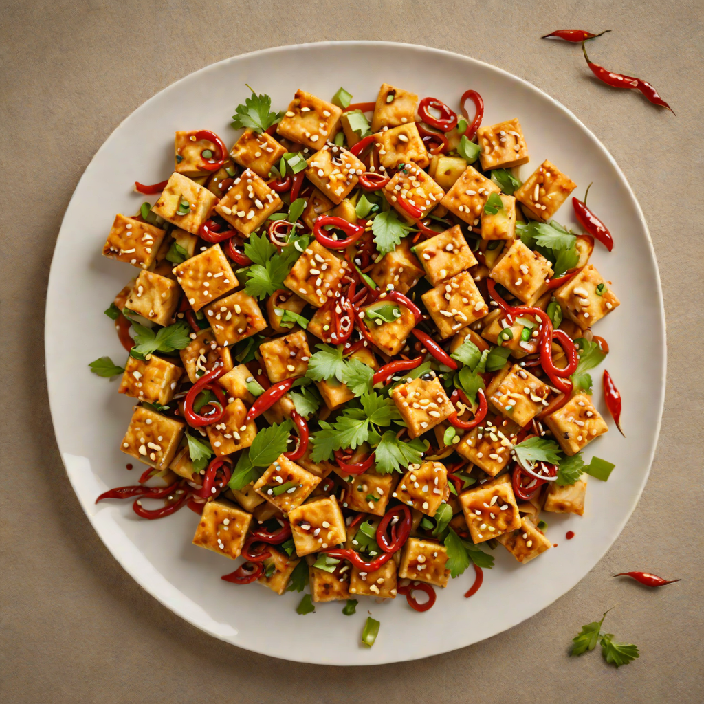 Stir-Fried Szechuan Tofu with Garlic and Chilies