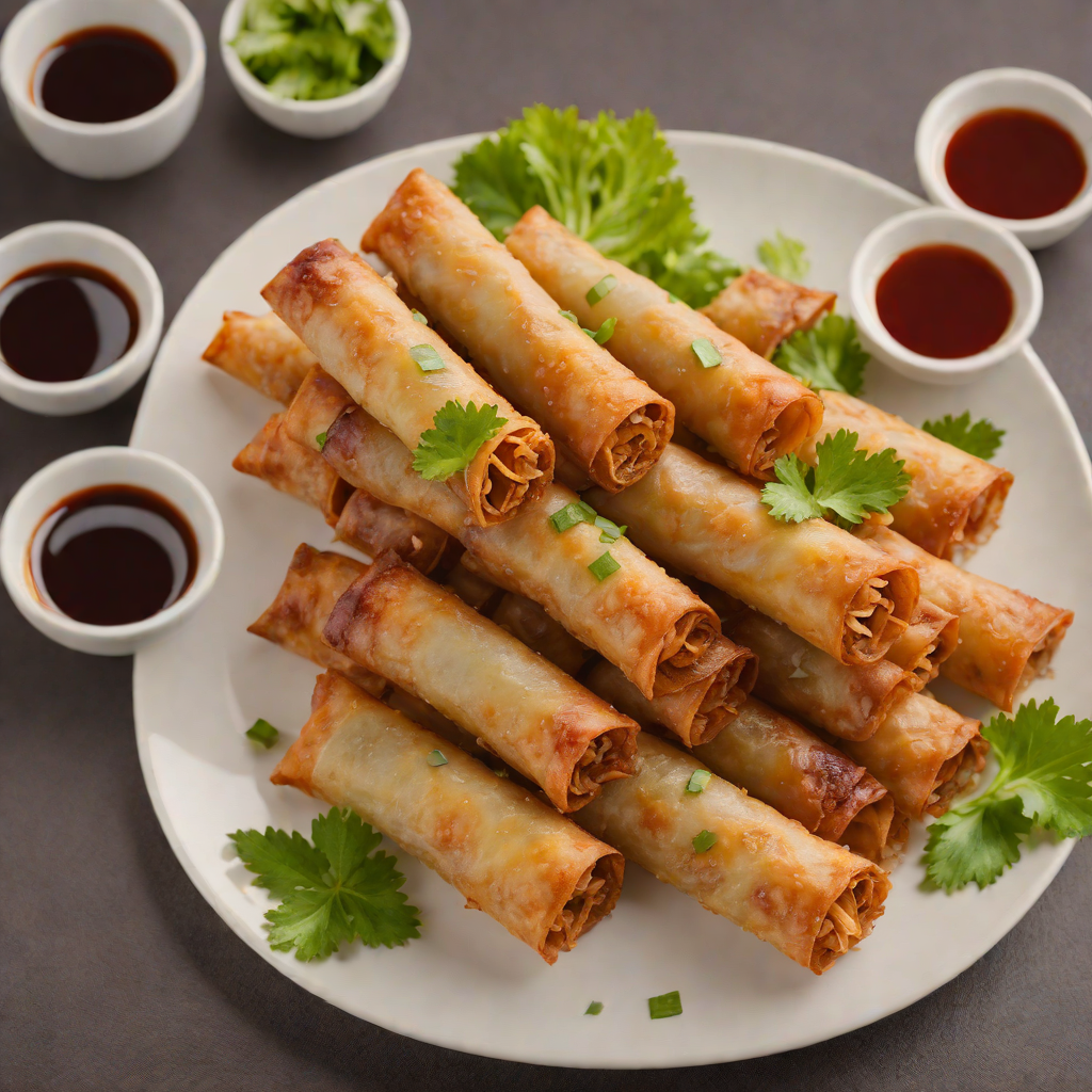 Pan-Fried Pork Lumpia with Garlic Vinegar Dipping Sauce