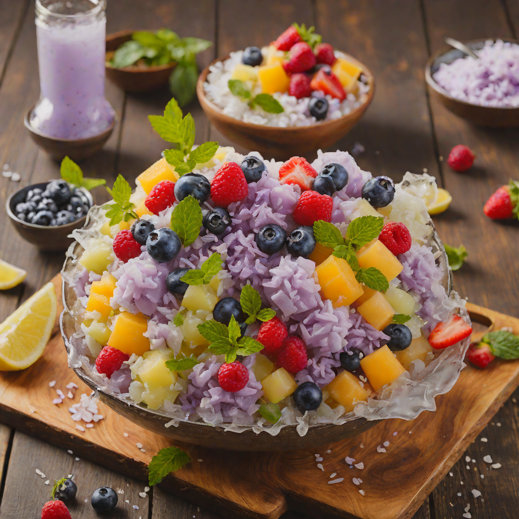 Halo-Halo Shaved Ice with Ube and Mixed Fruits