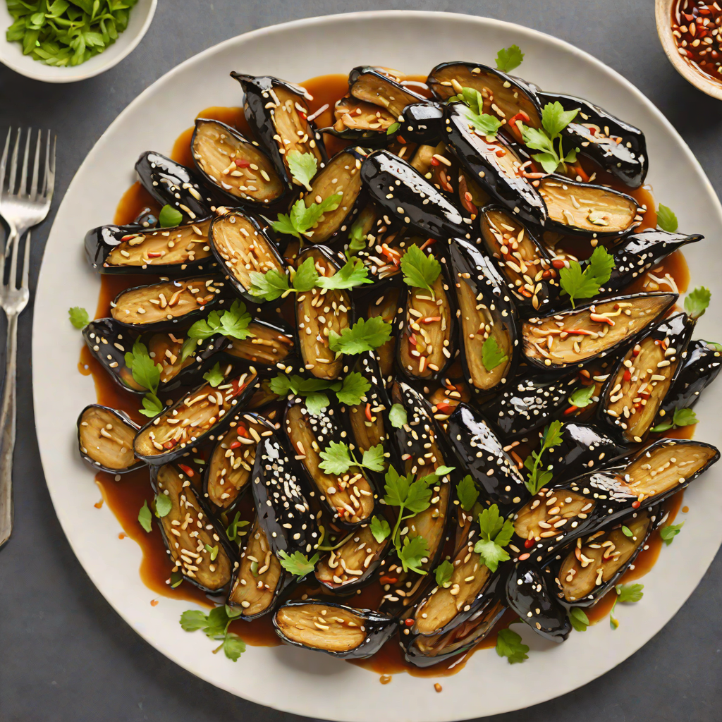 Stir-Fried Chinese Eggplant with Garlic Soy Glaze