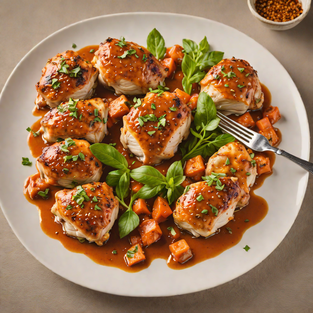 Pan-Roasted Chicken Thighs with Romesco Sauce