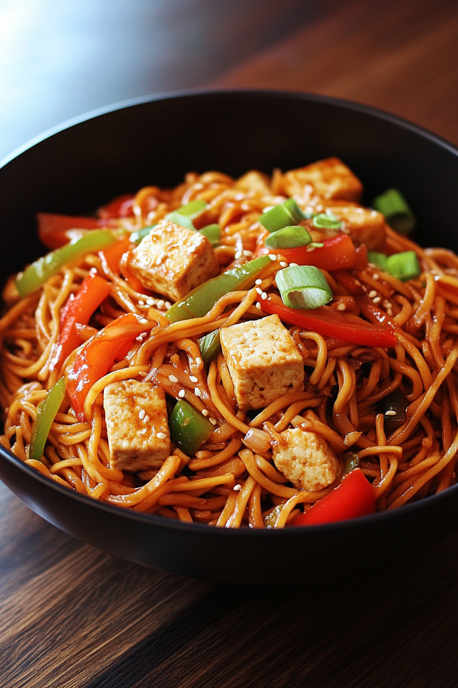 Stir-Fried Szechuan Tofu with Bell Peppers and Peanuts