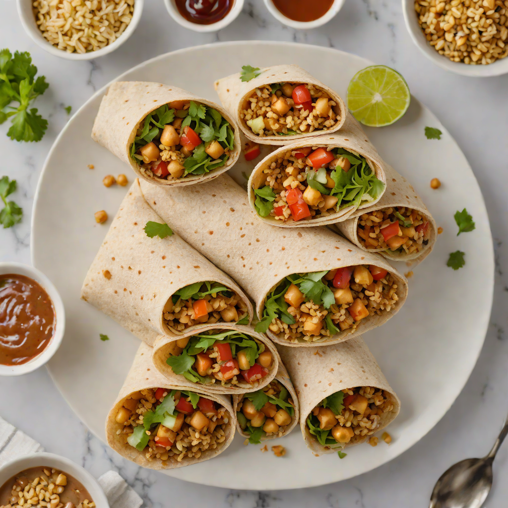 No-Bake Spiced Chickpea and Quinoa Wraps