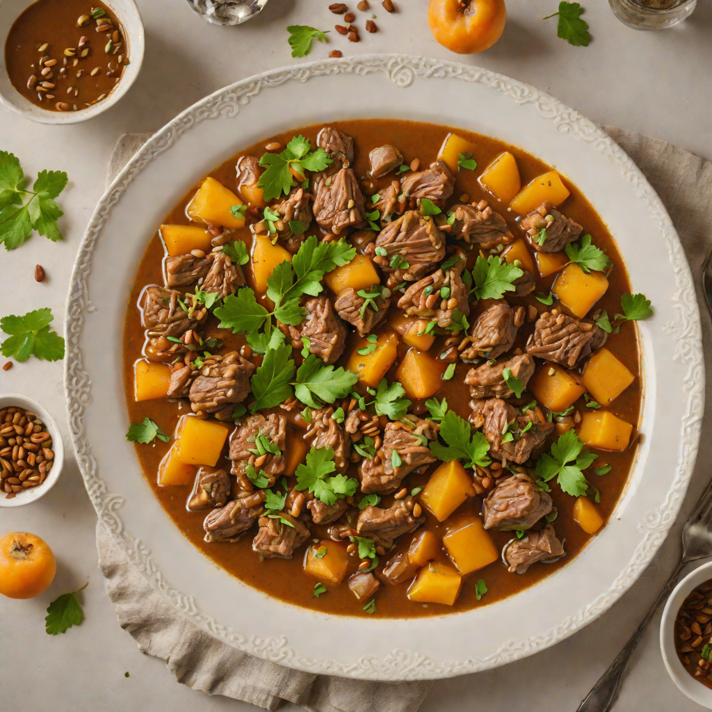 Slow-Cooked Iraqi Lamb Stew with Apricots and Cardamom