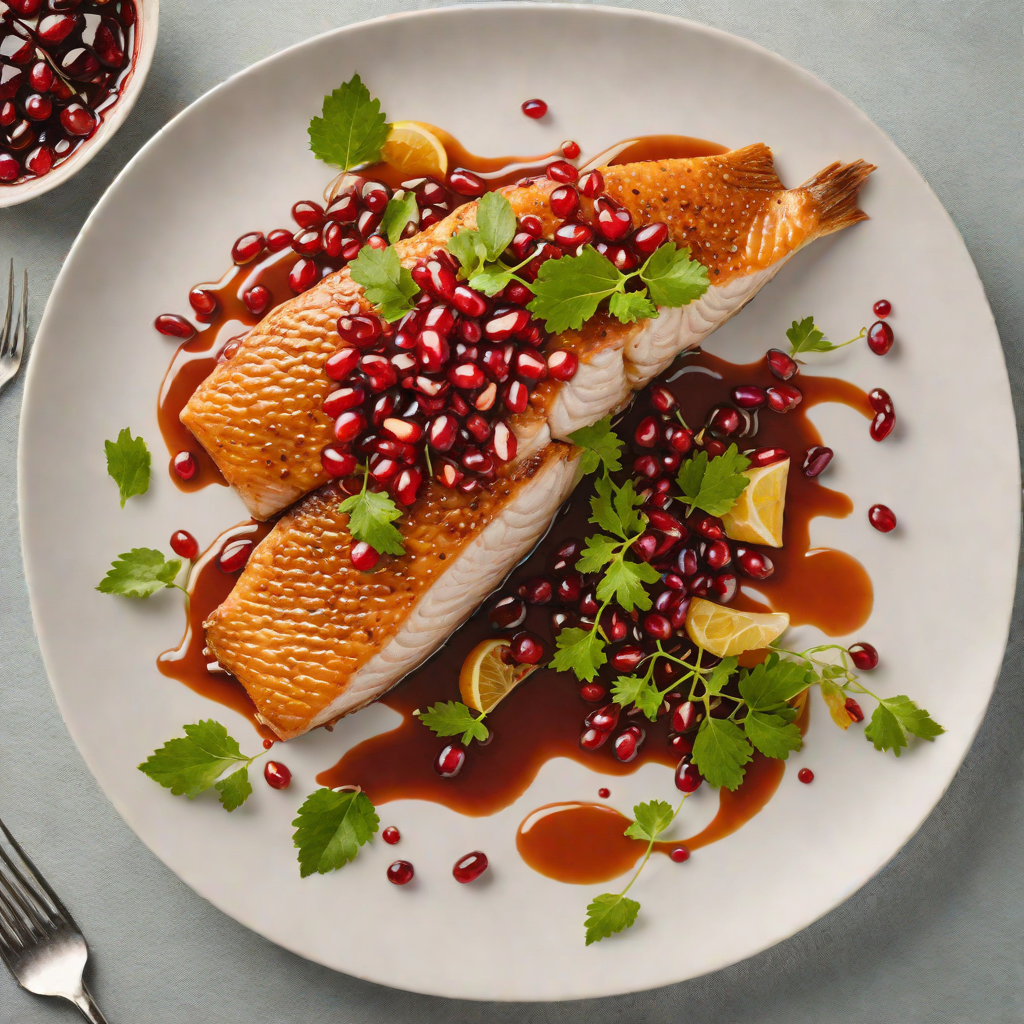 Pan-Seared Fish with Tamarind and Pomegranate Glaze