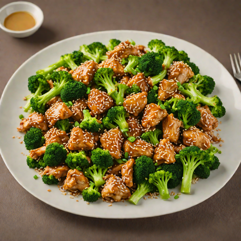 Stir-Fried Sesame Chicken with Broccoli and Scallions