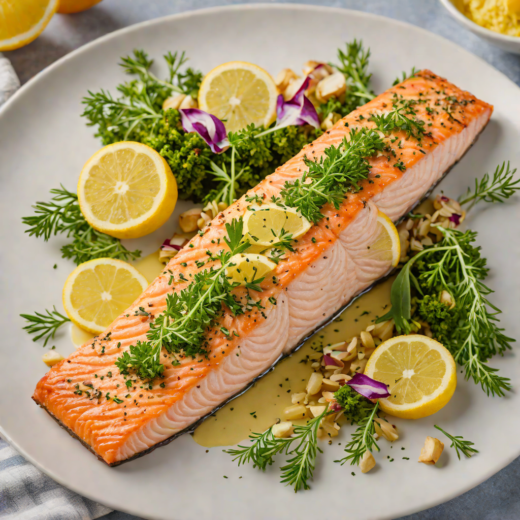 Oven-Baked Herb-Crusted Salmon with Garlic Lemon Butter