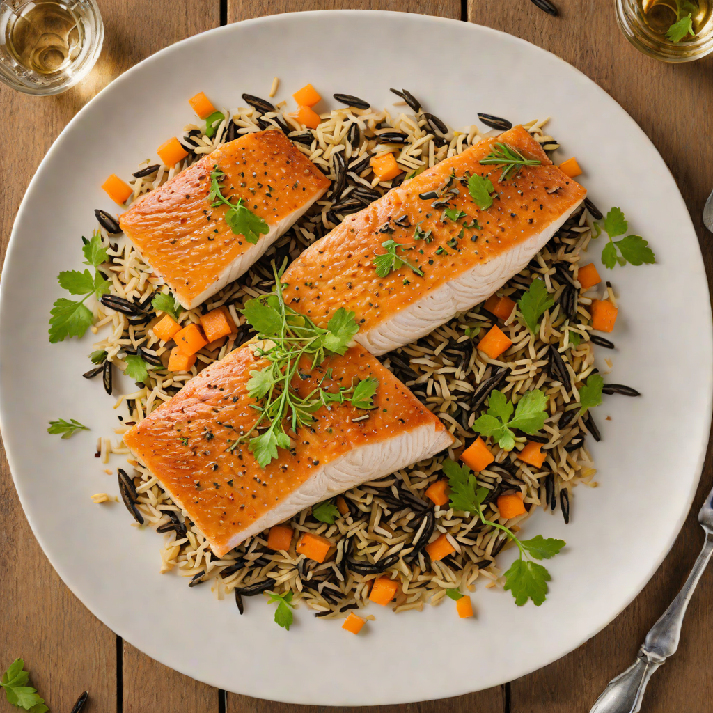 Pan-Seared Lake Trout with Wisconsin Wild Rice Pilaf