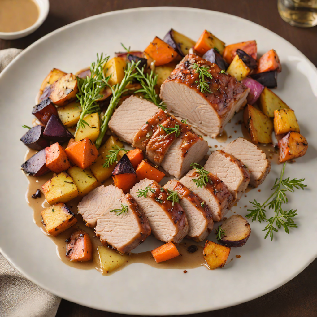 Oven-Roasted Pork Tenderloin with Maple-Dijon Glaze and Roasted Root Vegetables