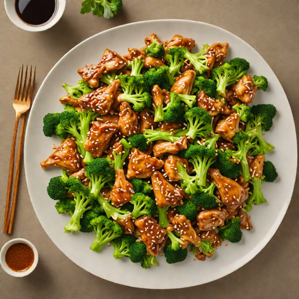 Stir-Fried Chicken with Garlic and Broccoli in Savory Oyster Sauce