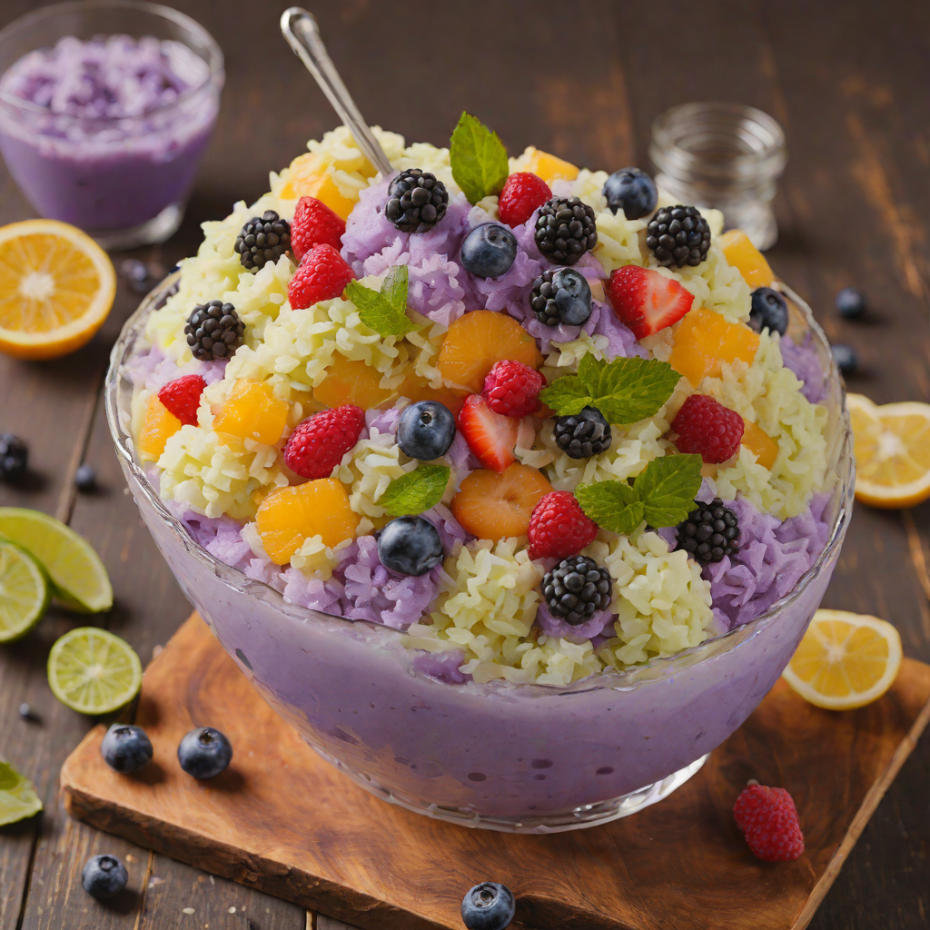 Halo-Halo Shaved Ice with Ube and Sweetened Fruits
