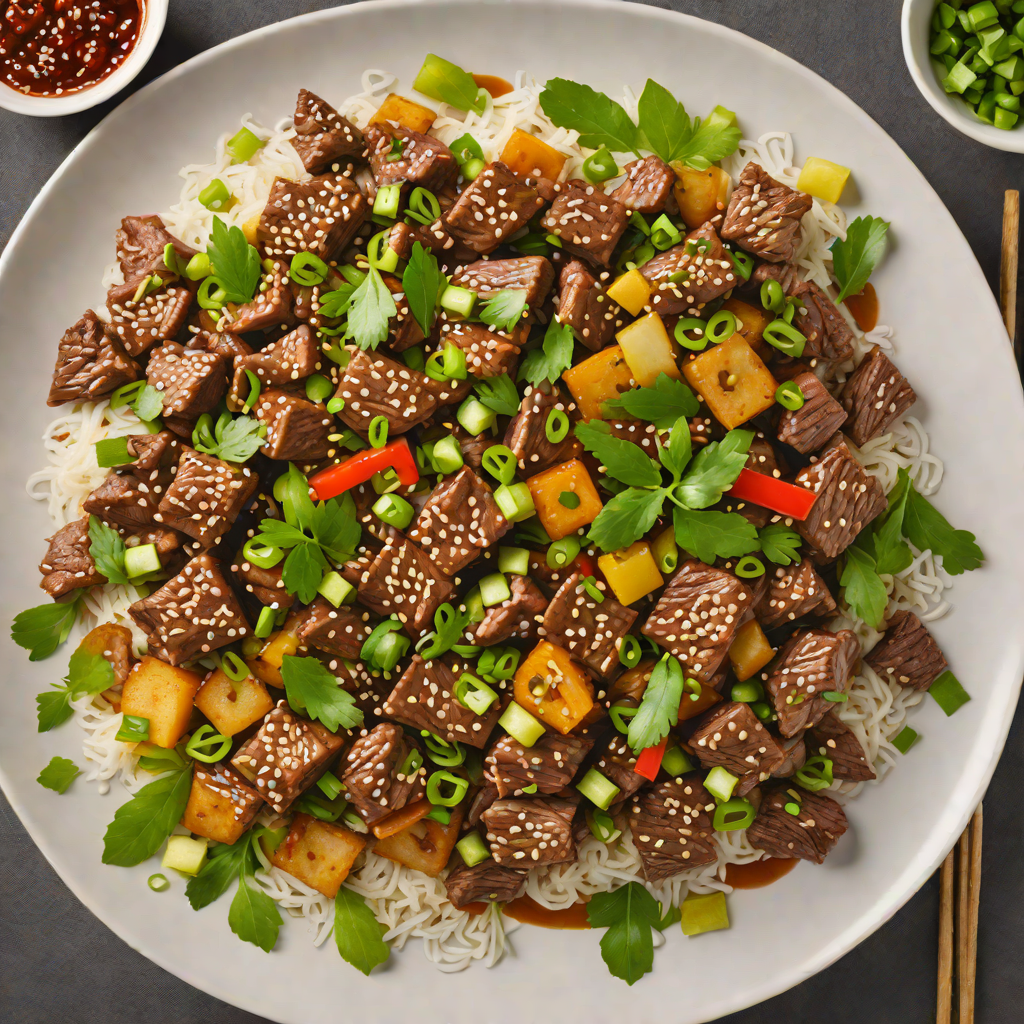 Stir-Fried China Star-Style Ginger Beef with Scallions
