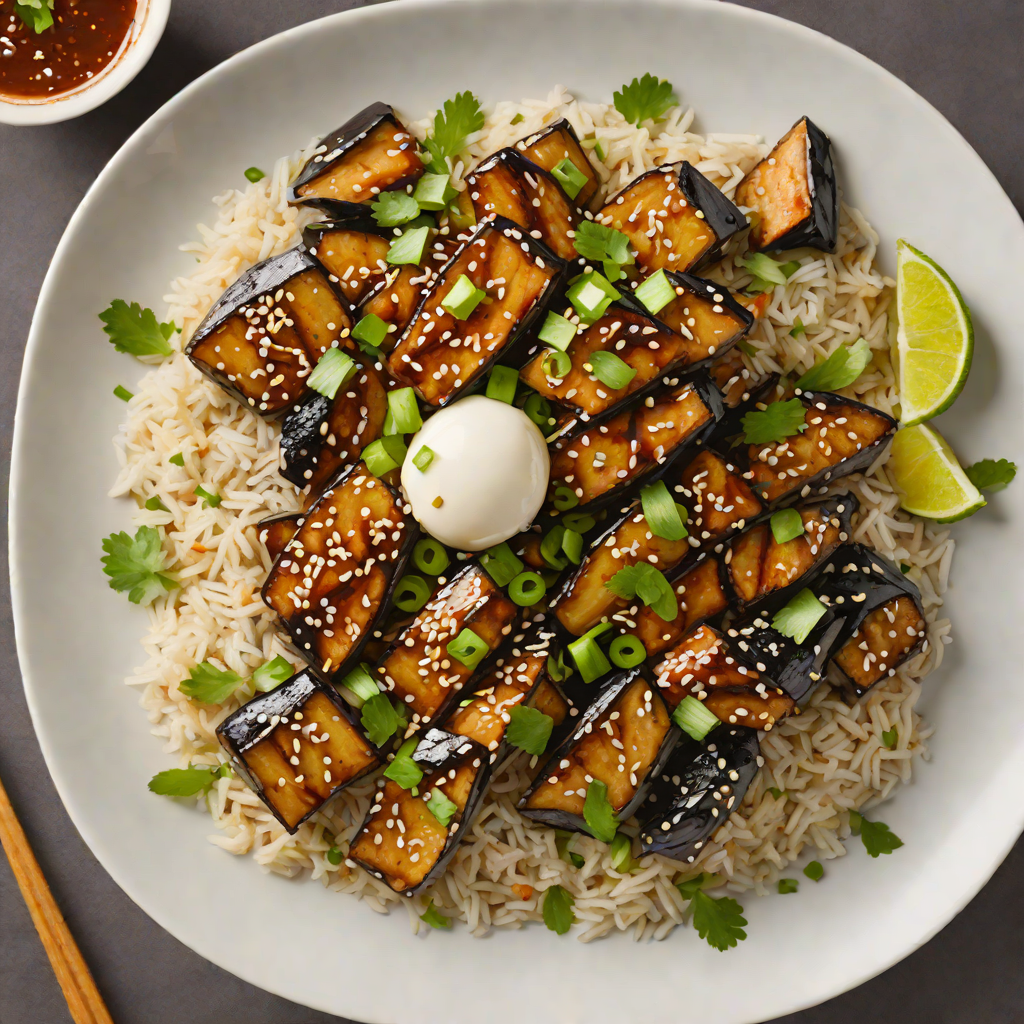Quick Miso-Glazed Eggplant Donburi with Scallions