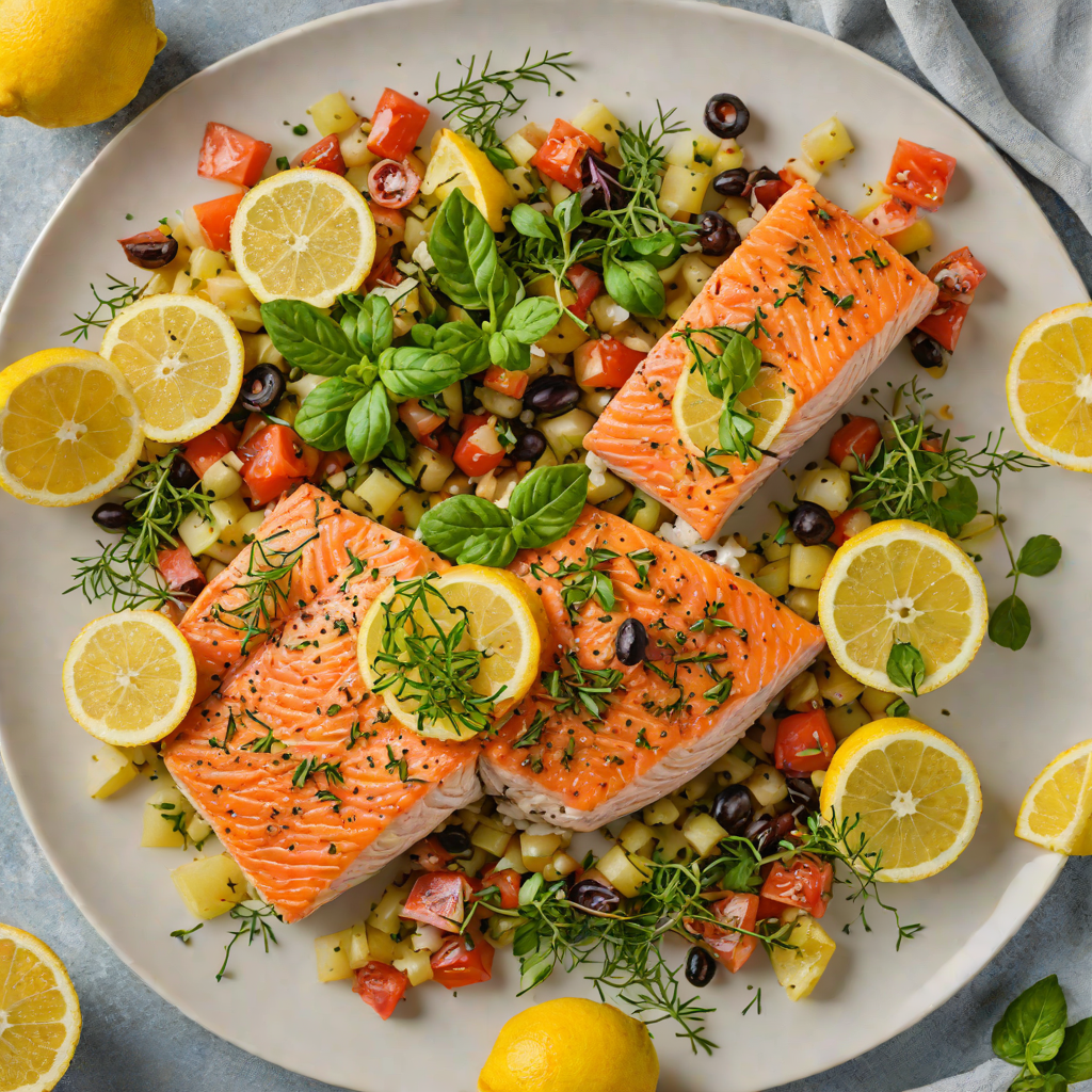 Mediterranean Sheet Pan Lemon-Oregano Salmon