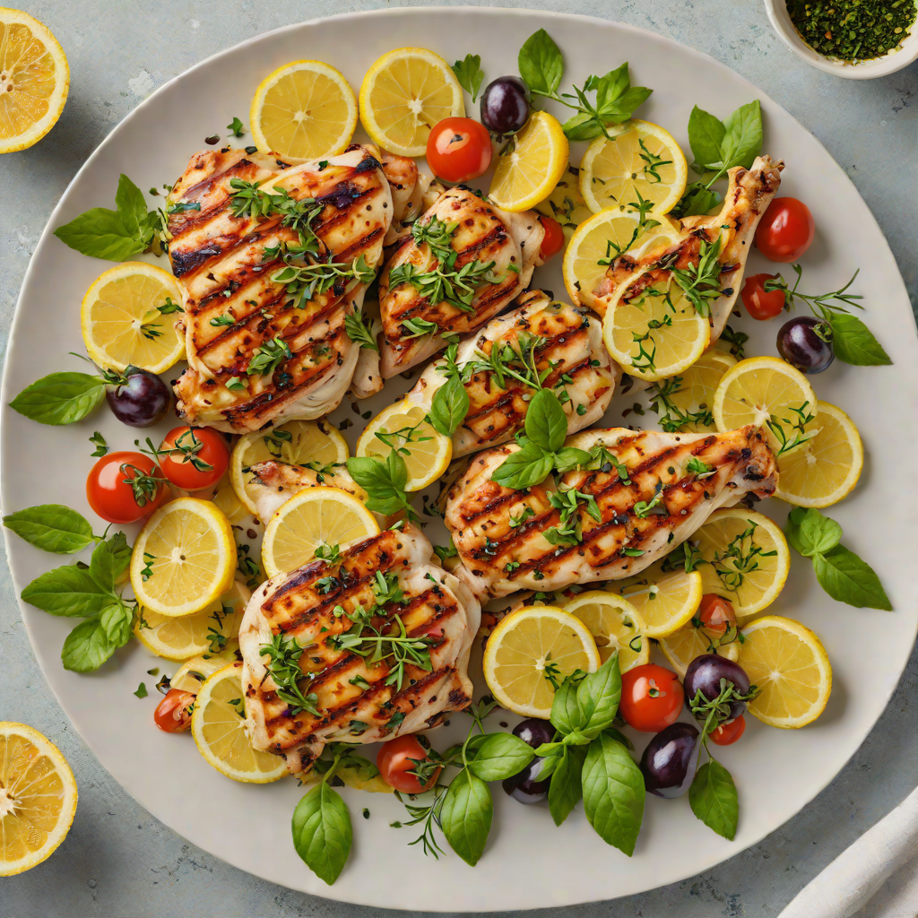 Grilled Mediterranean Lemon-Herb Chicken with Alkaline Marinade