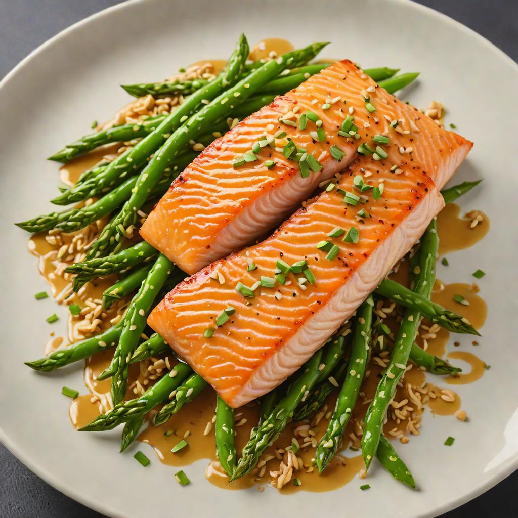 Pan-Seared Salmon with Miso-Maple Glaze and Sesame Green Beans