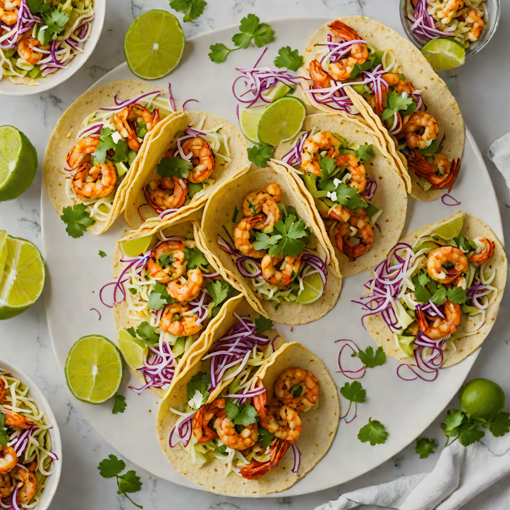 Charred Cajun-Spiced Shrimp Tacos with Cilantro Lime Slaw