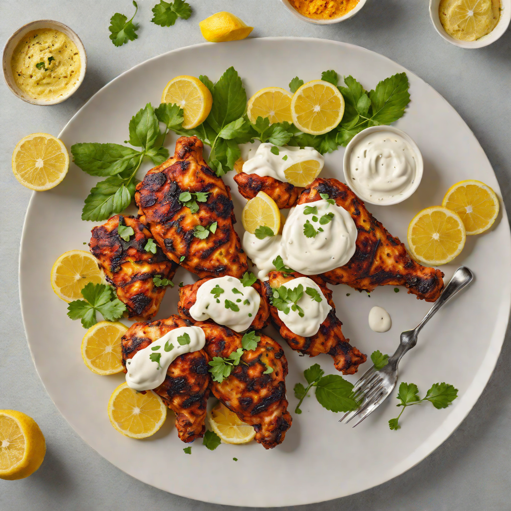 Tandoori-Spiced Chicken with Charred Lemon Yogurt Sauce