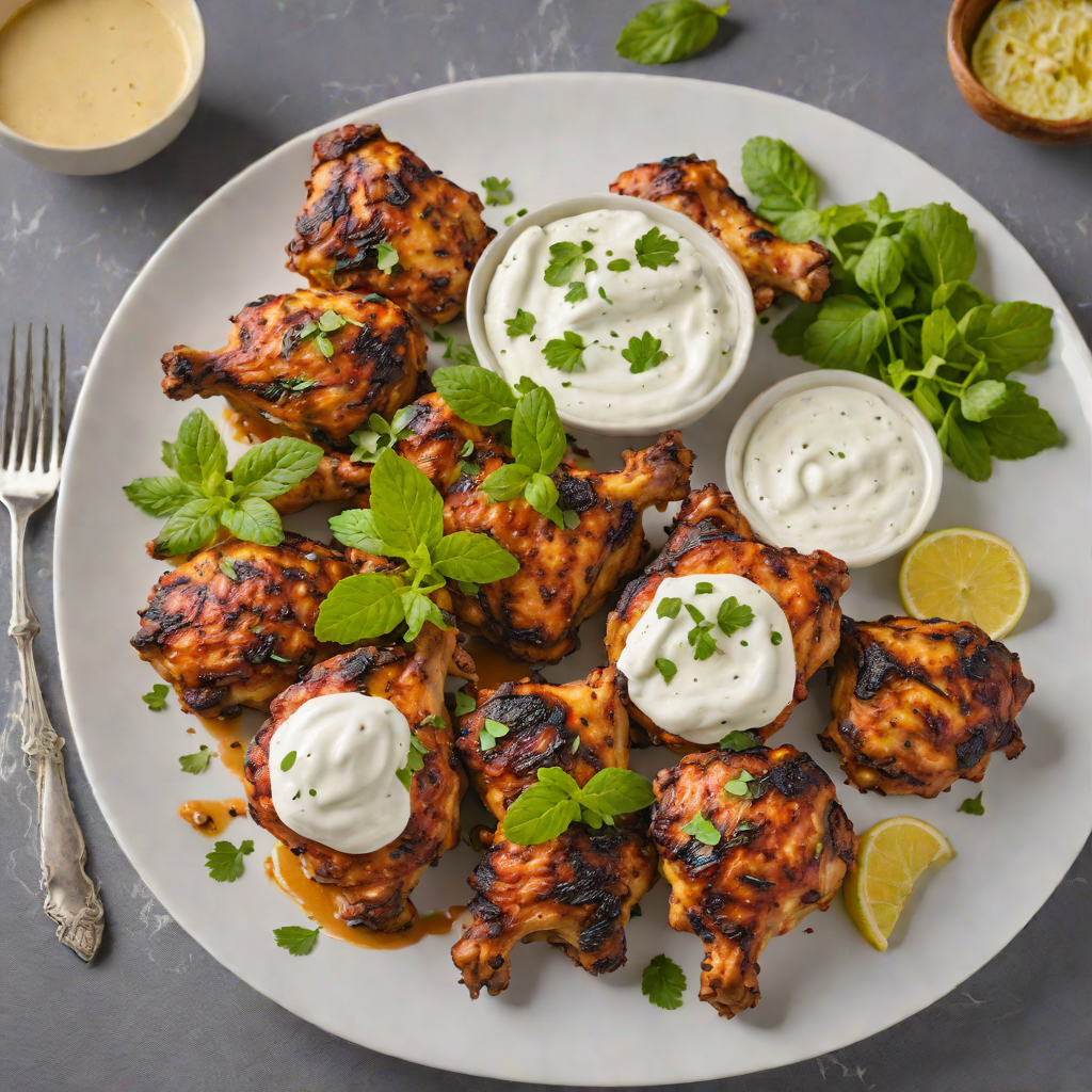 Tandoori-Spiced Grilled Chicken Thighs with Mint Yogurt Sauce