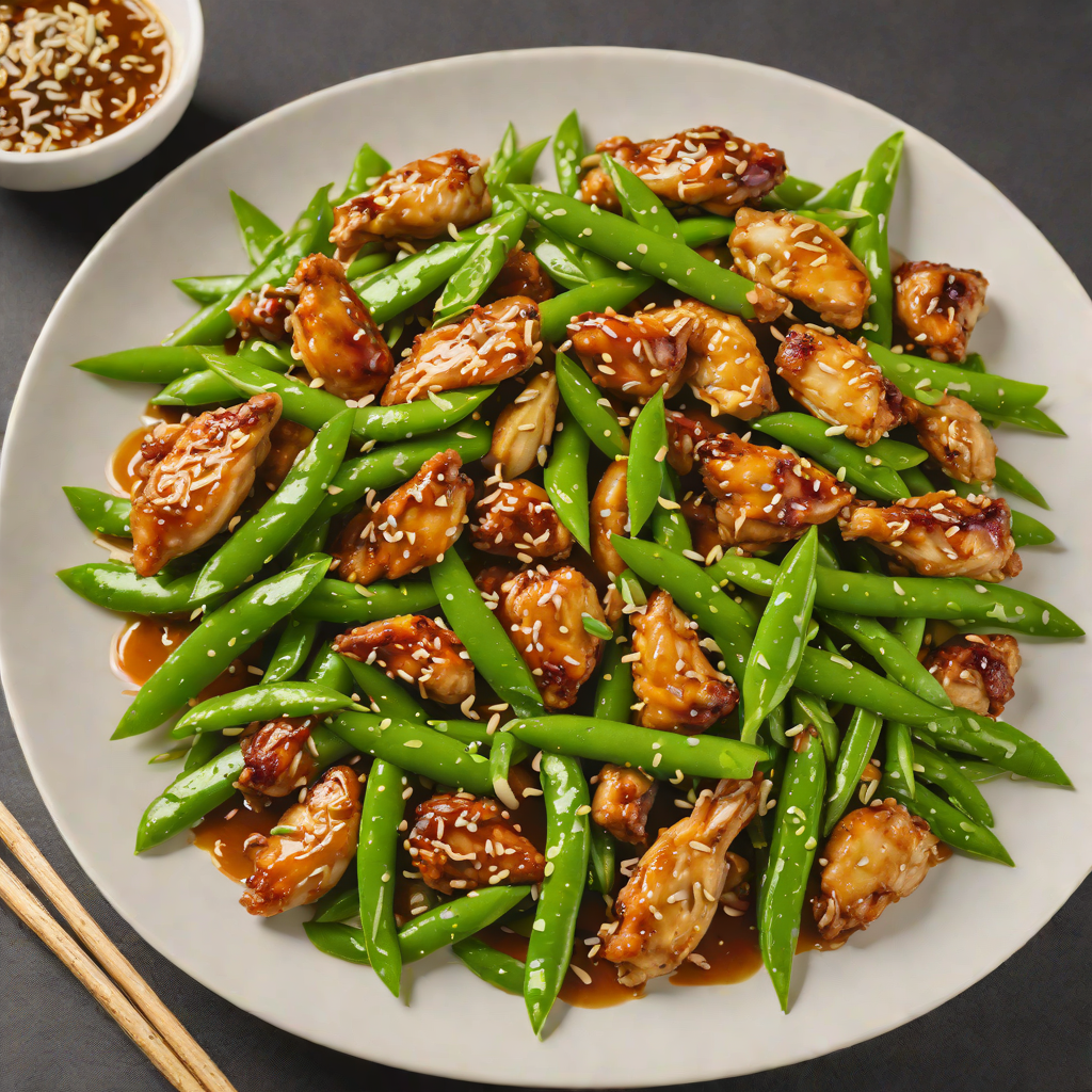 Stir-Fried Chicken with Garlic and Snow Peas