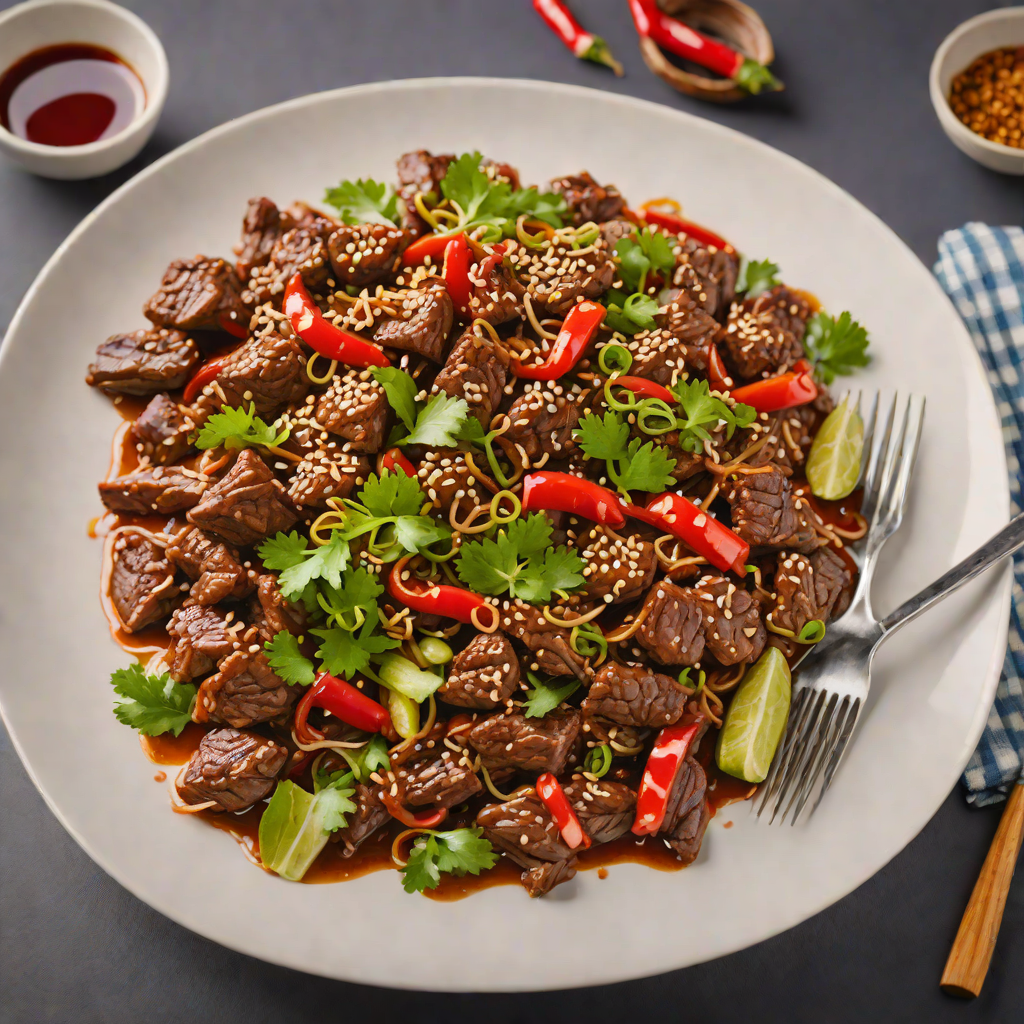Spicy Sichuan Stir-Fried Beef with Garlic and Chili