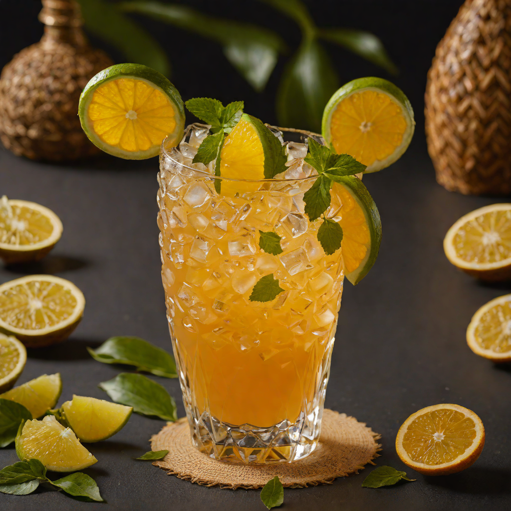 Tropical Rum and Citrus Tiki Cocktail