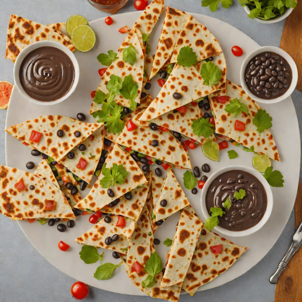 Dinosaur-Themed Veggie Quesadillas with Black Bean Dip
