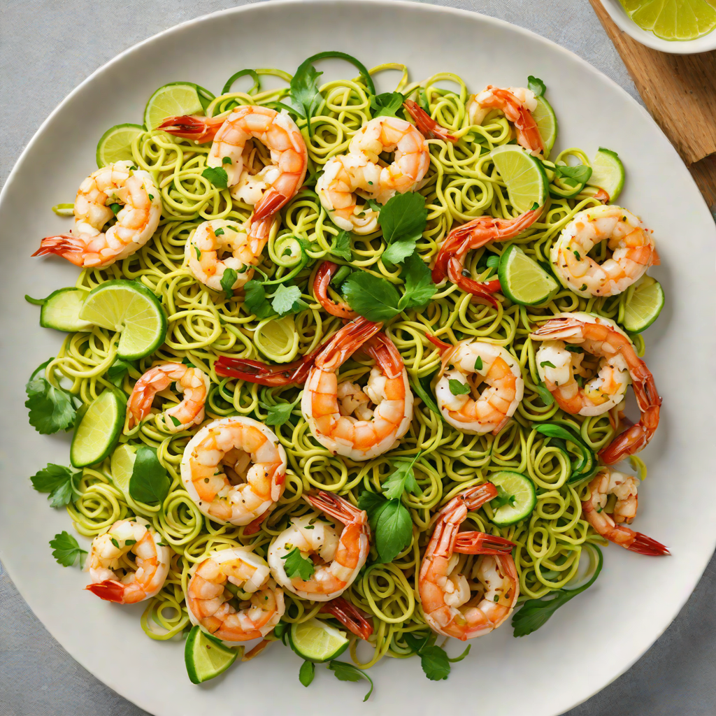 Lime-Garlic Shrimp Stir-Fry with Zucchini Noodles