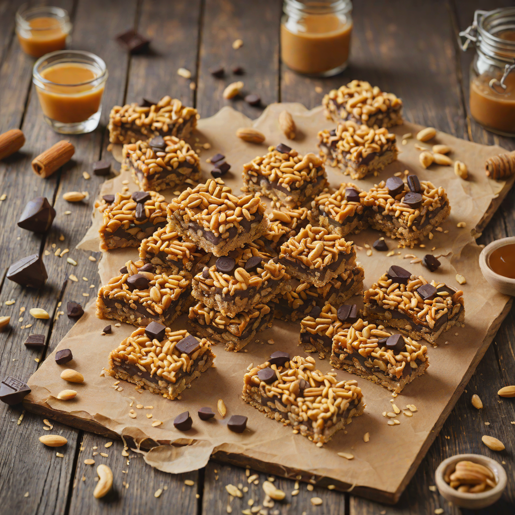 No-Bake Peanut Butter Oat Bars with Honey and Dark Chocolate