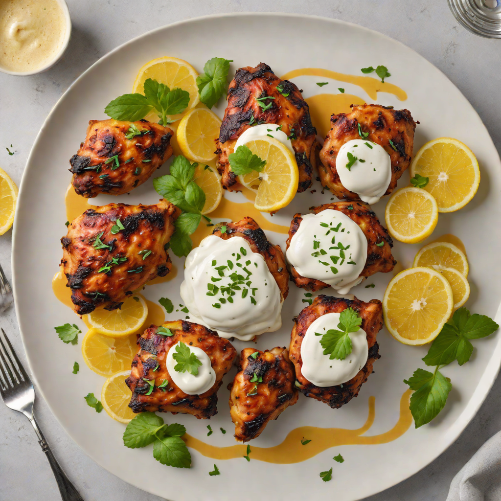 Tandoori-Spiced Chicken Thighs with Charred Lemon Yogurt Sauce